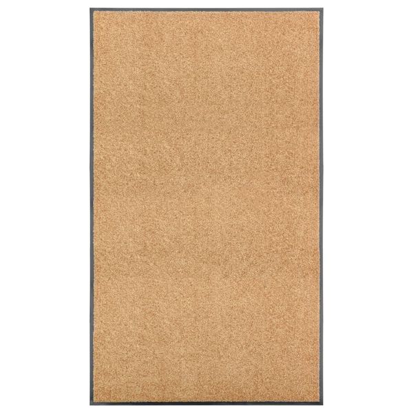 vidaXL Fu&szlig;matte Waschbar Creme 90x150 cm
