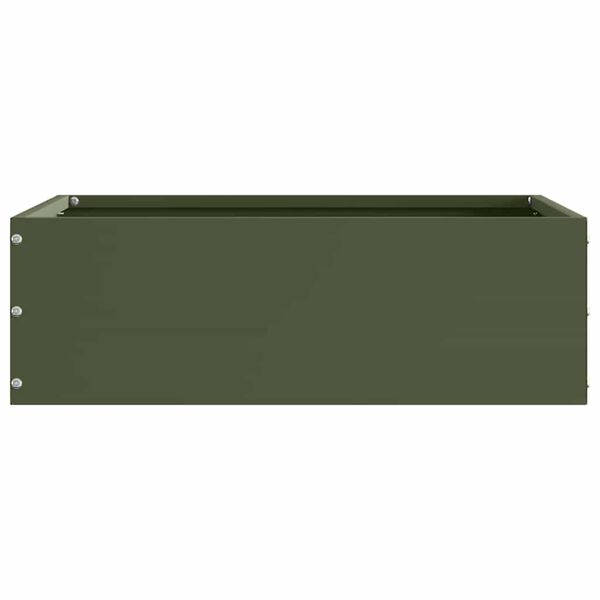 vidaXL Raseneinfassung Olive Gr&uuml;n 40 x 40 x 13 cm Stahl