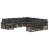 vidaXL Gartensofa-set 12 stk. 12-Sitzer Grau und Dunkelgrau