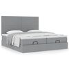 vidaXL Ottoman-Bett mit Matratzen Hellgrau 160x200 cm Stoff