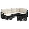 vidaXL Gartensofa-set 7 stk. Schwarz und Cremewei&szlig; Poly-Rattan