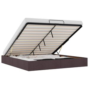 vidaXL Ottoman-Bett ohne Matratze Dunkelbraun 200x200 cm Stoff
