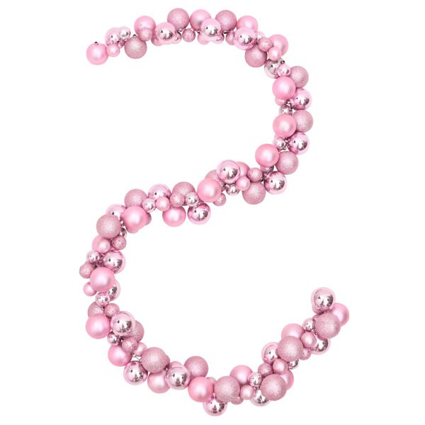 vidaXL Kugelgirlande Rosa 175 cm Polystyrol