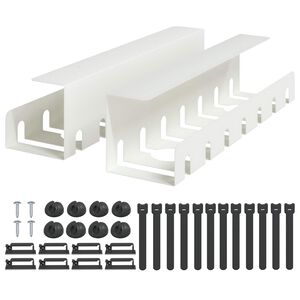 vidaXL Unter dem Schreibtisch Kabelmanagement Tray 2 Stk. Wei&szlig;