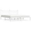 vidaXL Bettgestell mit Kopfteil Metall Wei&szlig; 193x203 cm