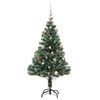 vidaXL K&uuml;nstlicher Weihnachtsbaum mit Schnee & Kugeln 150 LEDs 120 cm