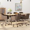 vidaXL Esszimmerst&uuml;hle 6 Stk. Drehbar Braun Stoff
