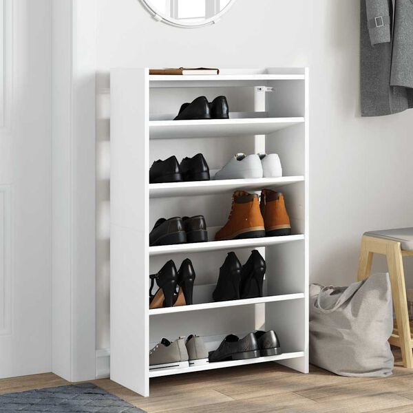 vidaXL Schuhregal Wei&szlig; 60x25x100 cm Holzwerkstoff