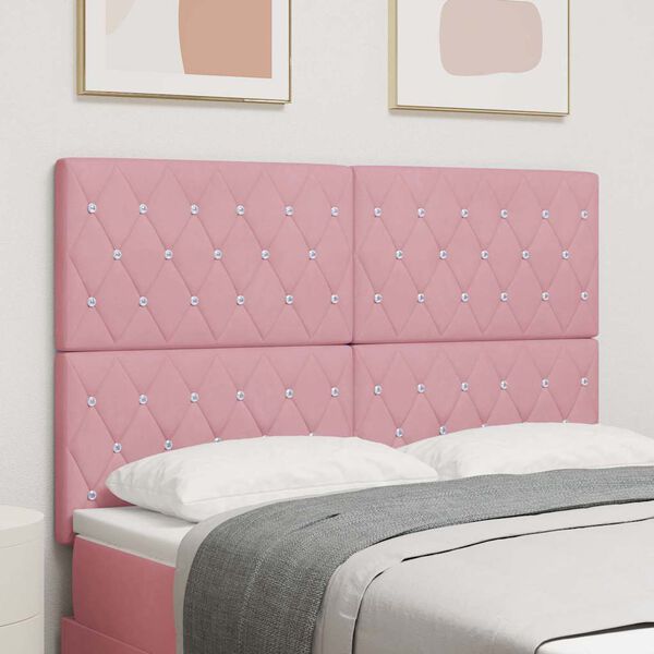 vidaXL Kopfteil mit Kopfteil Rosa 144 cm Kunstleder