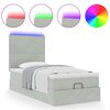 vidaXL Ottoman-Bett mit Matratzen & LEDs Hellgrau 80x200 cm Samt