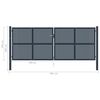 vidaXL Zauntor Anthrazit 404 x 150 cm Stahl