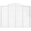 vidaXL Gabione mit Hochbogen 200x30x140/160 cm Verzinktes Eisen