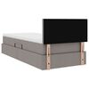 vidaXL Bett mit Stauraum und LED mit Matratze Taupe 90 x 190 cm Stoff