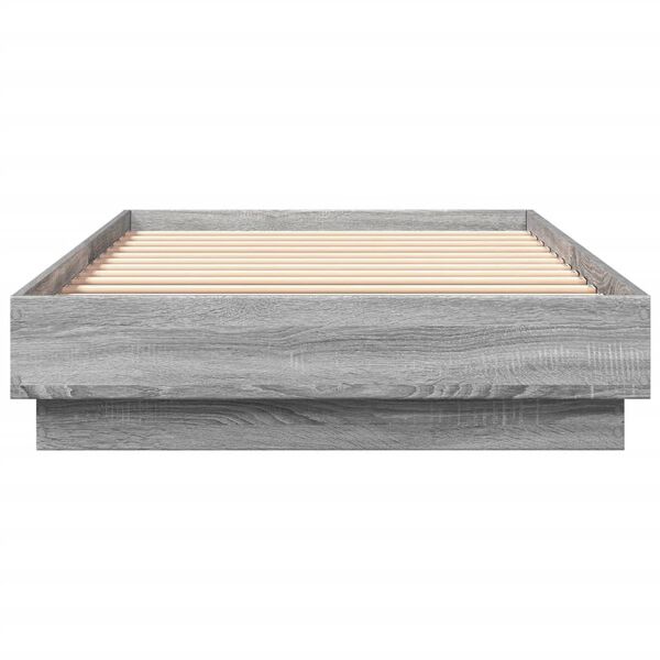 vidaXL Bettgestell Grau Sonoma 100x200 cm Holzwerkstoff