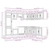 vidaXL 14-tlg. Küchenschrank-Set Porto Räuchereiche Holzwerkstoff