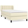 vidaXL Boxspringbett mit Matratze Creme 90x200 cm Kunstleder
