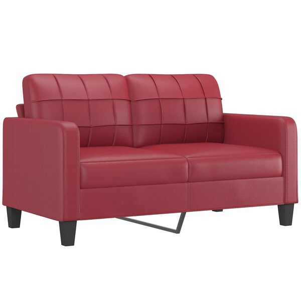 vidaXL 2-Sitzer-Sofa Weinrot 140 cm Kunstleder