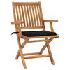 vidaXL Gartenst&uuml;hle 2 Stk. mit Schwarzen Kissen Teak Massivholz