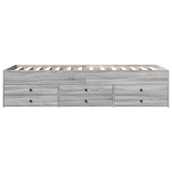 vidaXL Tagesbett mit Schubladen ohne Matratze Grau Sonoma 100x200 cm