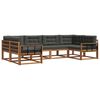 vidaXL Outdoor-Sofagarnitur mit Kissen 6 pcs Natur und Anthrazit