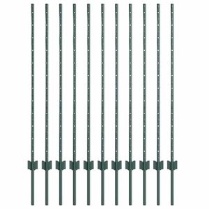 vidaXL Eingebetteter Zaunpfosten 11 Stk. Gr&uuml;n 160 cm