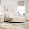 vidaXL LED Boxspringbett mit Matratze mit LED Creme 160 x 200 cm Stoff