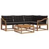 vidaXL Outdoor-Sofagarnitur 5 stk. 4-Sitzer Natur und Schwarz