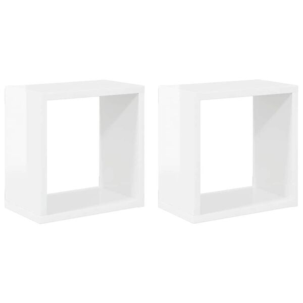 vidaXL W&uuml;rfelregale 2 Stk. Hochglanz-Wei&szlig; 26x15x26 cm