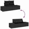 vidaXL Gartensofa-set mit Speicher 7 pcs Schwarz Poly-Rattan