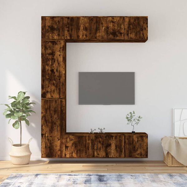 vidaXL 7-tlg. TV-Schrank-Set R&auml;uchereiche Holzwerkstoff