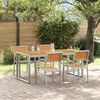 vidaXL Garten Essgruppe 5 pcs Grau Massivholz Akazie