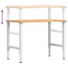 vidaXL Werkbank Hellbraun 100x60x(71,5-98) cm Massivholz Eiche
