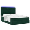 vidaXL Ottoman-Bett mit Matratzen & LEDs Dunkelgr&uuml;n 140x190 cm Samt