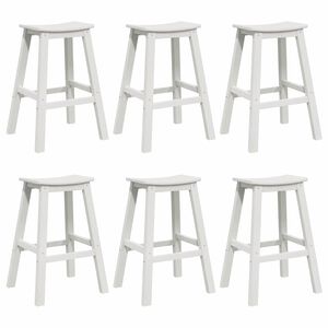 vidaXL Garten Bar Set 6 pcs Weiß HDPE