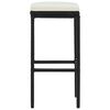vidaXL Barhocker mit Kissen 3 Stk. Schwarz Poly Rattan