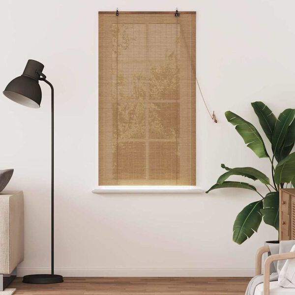 vidaXL Rollo mit Vorh&auml;ngen Braun 80 x 160 cm Bambus