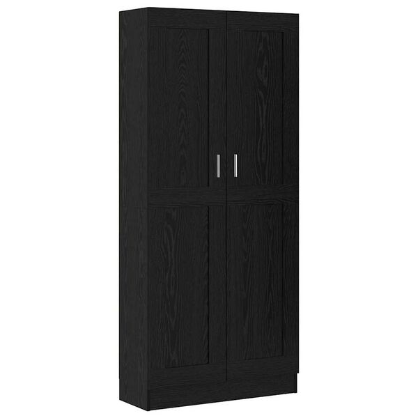 vidaXL B&uuml;cherregal Schwarz Eichen-Optik 82,5 x 30,5 x 185 cm