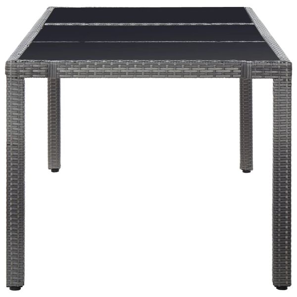 vidaXL 9-tlg. Garten-Essgruppe Poly Rattan Grau