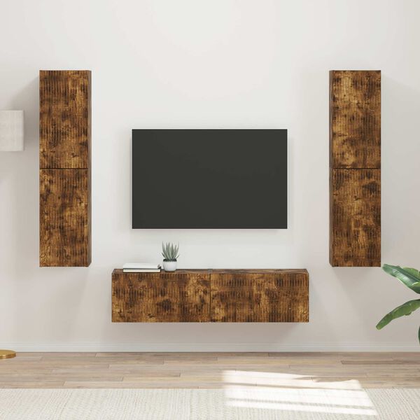 vidaXL TV-Schrankset 6 pcs Ger&auml;ucherte Eiche Holzwerkstoff