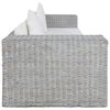 vidaXL 2-tlg. Sofagarnitur mit Auflagen Grau Natur Rattan