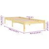 vidaXL Massivholzbett 90x190 cm