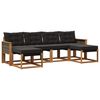 vidaXL Outdoor-Sofagarnitur 6 stk. Natur und Schwarz