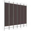 vidaXL 6-tlg. Paravent Braun 200x220 cm Stoff