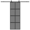 vidaXL Schiebet&uuml;r mit Beschlag Schwarz 76x205 cm Hartglas