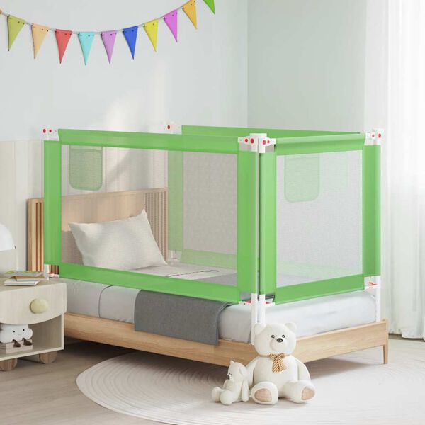 vidaXL Kleinkind-Bettschutzgitter Gr&uuml;n 150x25 cm Stoff