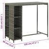 vidaXL 5-tlg. Gartenbar-Set mit Kissen Poly Rattan Grau