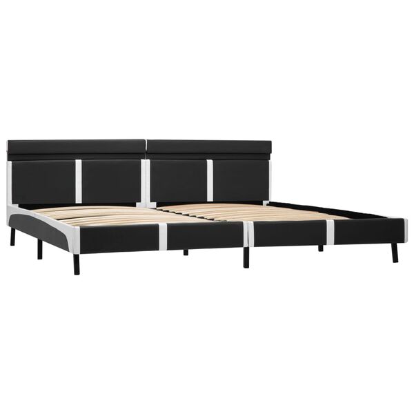 vidaXL Bettgestell mit LED Grau Kunstleder 180x200 cm