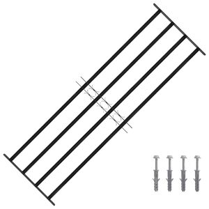 vidaXL Fenstergitter Schwarz 175 x 60 cm Pulverbeschichteter Stahl