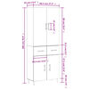 vidaXL Highboard Grau Sonoma 69,5x34x180 cm Holzwerkstoff