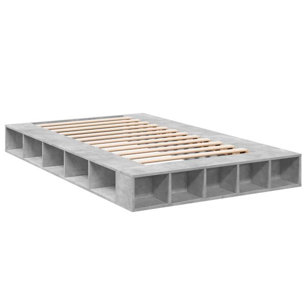 vidaXL Bettgestell Betongrau 140x190 cm Holzwerkstoff
